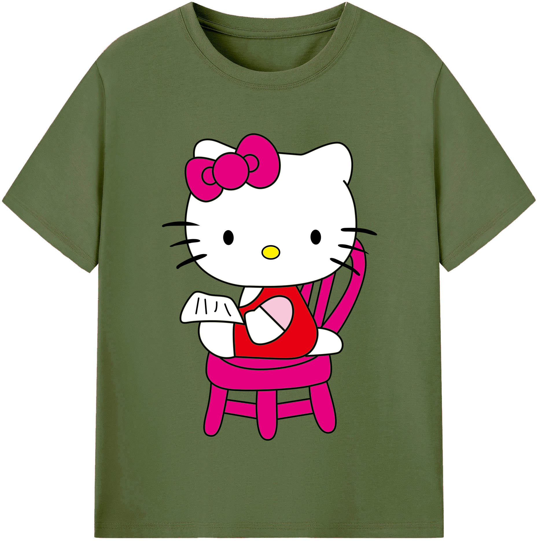 （画像用） Hello Kitty ハローキティ 綿100％半袖Tシャツ（フロントプリント）